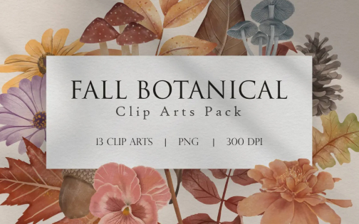 FREE Fall Botanical Clip Art Pack